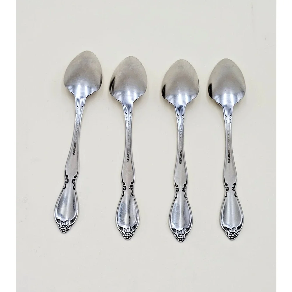 Oneida Chatelaine Fruit Spoons Grapefruit Stainless Steel Set of 4